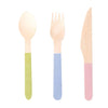 Wooden Party Cutlery - Pastel Mix (x6 guests) General Party