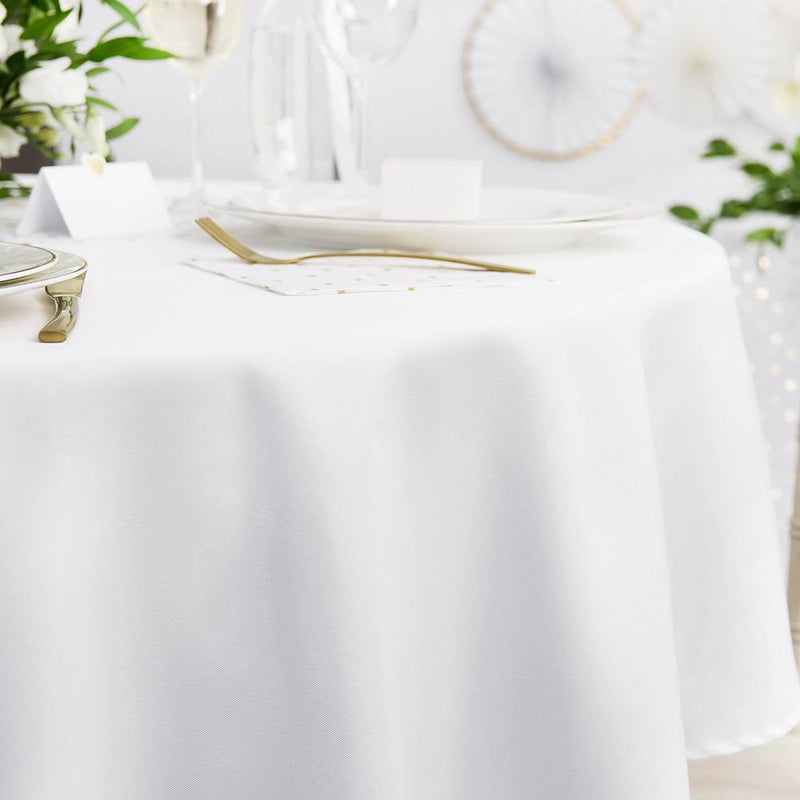 White Round Fabric Tablecloth 230cm