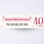 Ruby Anniversary Personalised Party Banner