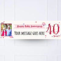 Ruby Anniversary Personalised Party Banner Yes Personalised Banner