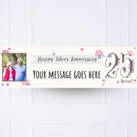 Silver Anniversary Personalised Party Banner Yes Personalised Banner
