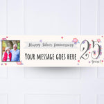 Silver Anniversary Personalised Party Banner