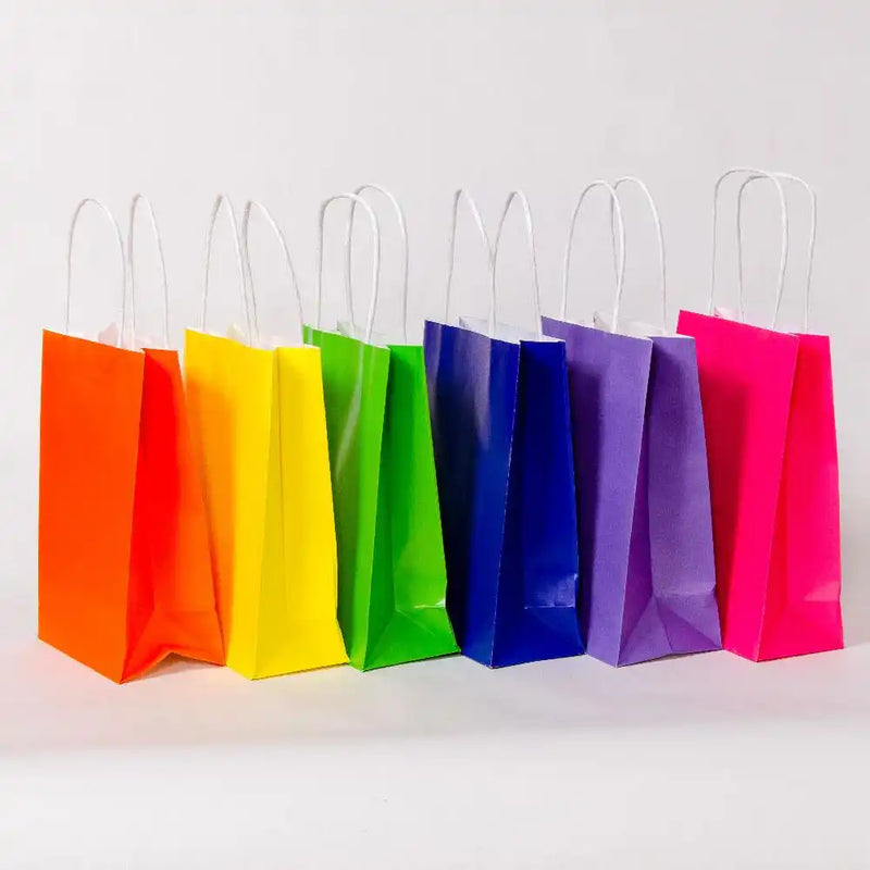 Bright Mix Party Bags with Handles (x12) Party Pieces
