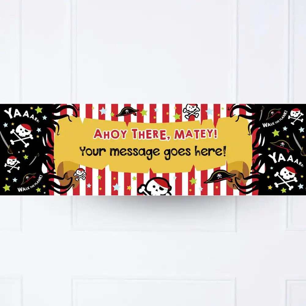 Ahoy Pirate Personalised Party Banner No Personalised Banner