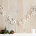 White Glitter Snowflake Garland (2m)
