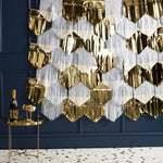 White & Gold Fringe Backdrop