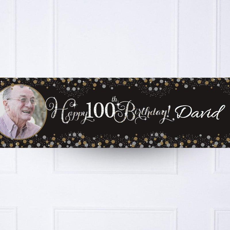 Gold Celebration 100th Personalised Party Banner