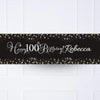 Gold Celebration 100th Personalised Party Banner No Personalised Banner