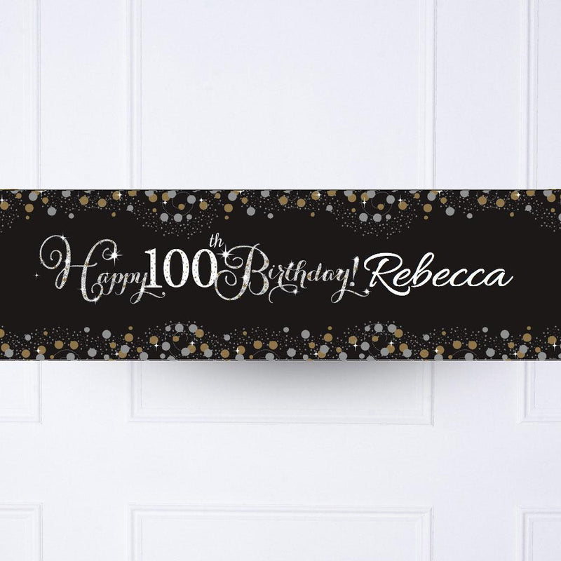 Gold Celebration 100th Personalised Party Banner