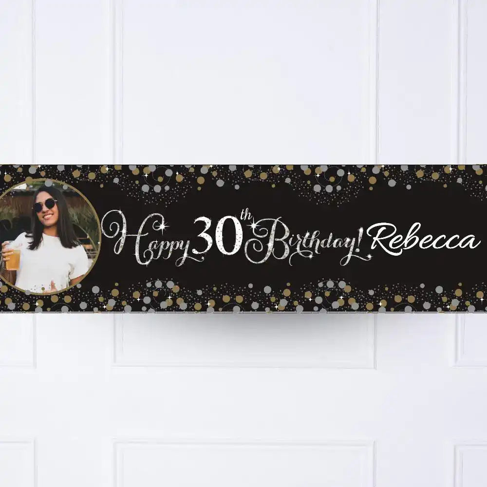 Gold Celebration 30th Personalised Party Banner Yes Personalised Banner