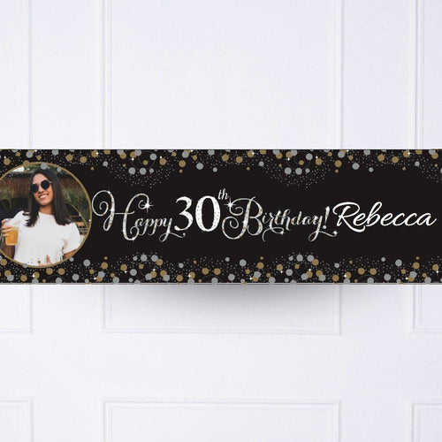 Gold Celebration 30th Personalised Party Banner