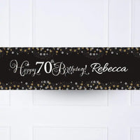 Gold Celebration 70th Personalised Party Banner No Personalised Banner