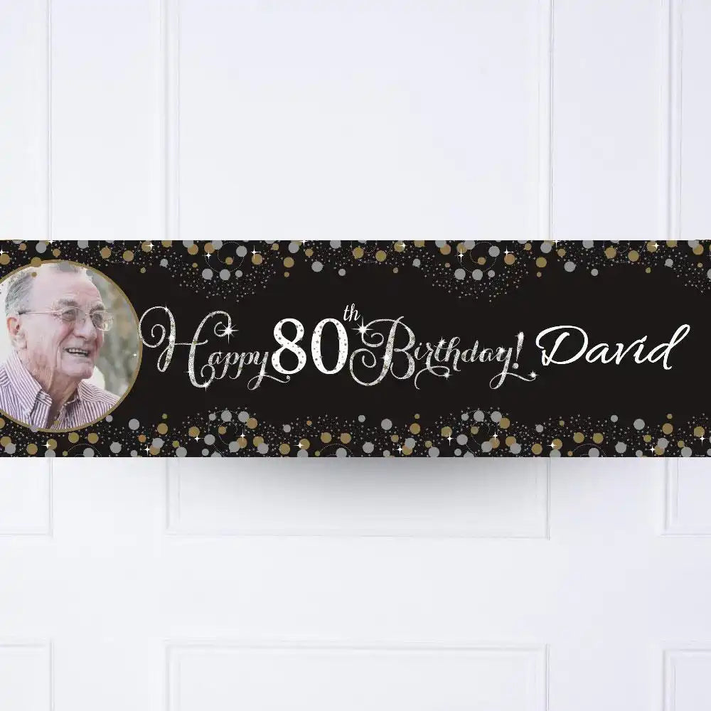 Gold Celebration 80th Personalised Party Banner Yes Personalised Banner