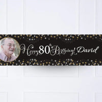 Gold Celebration 80th Personalised Party Banner Yes Personalised Banner