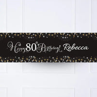 Gold Celebration 80th Personalised Party Banner No Personalised Banner