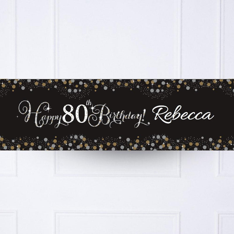 Gold Celebration 80th Personalised Party Banner