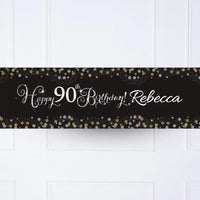 Gold Celebration 90th Personalised Party Banner No Personalised Banner