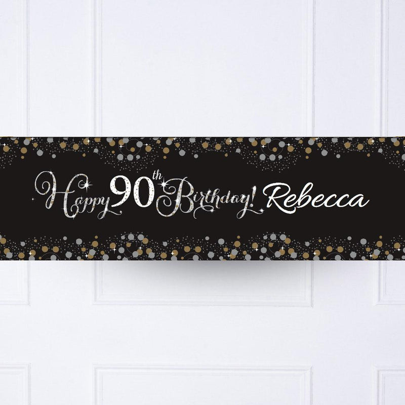 Gold Celebration 90th Personalised Party Banner