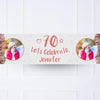 Rose Gold 70th Personalised Party Banner Yes Personalised Banner
