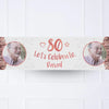 Rose Gold 80th Personalised Party Banner Yes Personalised Banner