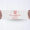 Rose Gold 90th Personalised Party Banner No Personalised Banner
