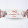 Rose Gold 100th Personalised Party Banner Personalised Banner