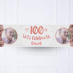 Rose Gold 100th Personalised Party Banner
