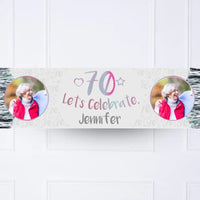 Iridescent 70th Personalised Party Banner Yes Personalised Banner