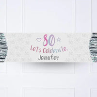 Iridescent 80th Personalised Party Banner No Personalised Banner