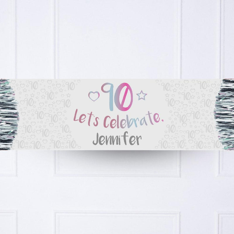 Iridescent 90th Personalised Party Banner