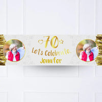 Gold 70th Personalised Party Banner Yes Personalised Banner