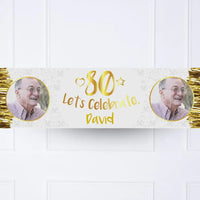 Gold 80th Personalised Party Banner Yes Personalised Banner