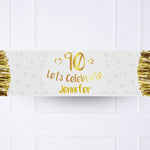 Gold 90th Personalised Party Banner