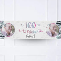 Iridescent 100th Personalised Party Banner Yes Personalised Banner