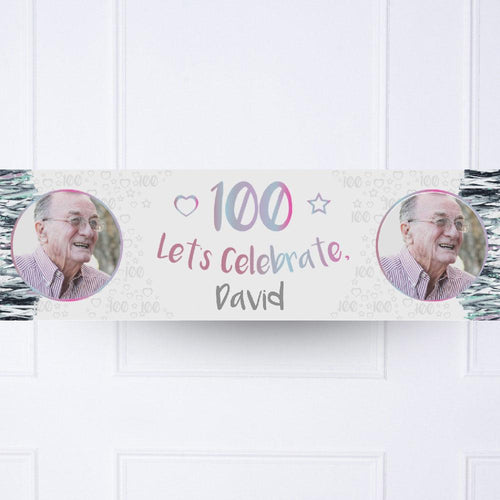 Iridescent 100th Personalised Party Banner