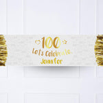 Gold 100th Personalised Party Banner