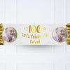 Gold 100th Personalised Party Banner Yes Personalised Banner