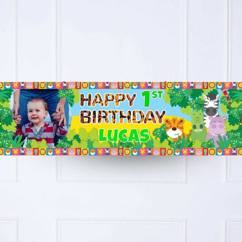 Jungle Friends Personalised Party Banner Personalised Banner
