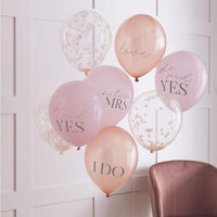 Blush Hen Slogan & Confetti Balloons (x8) Hen Party