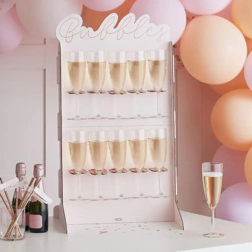 Rose Gold Foiled Prosecco Wall Hen Party