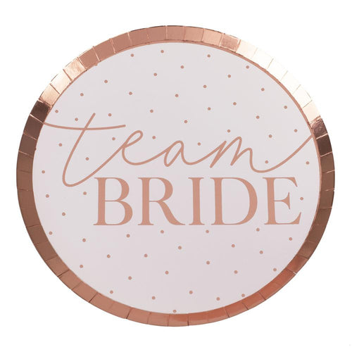 Blush Hen 'Team Bride' Plates (x8)