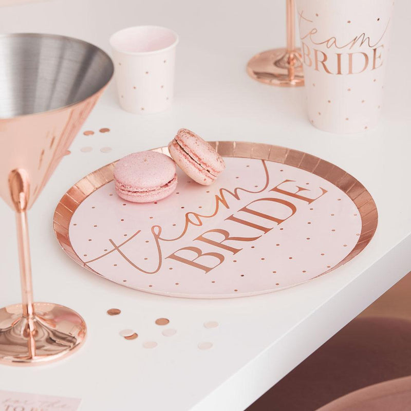 Blush Hen 'Team Bride' Plates (x8)