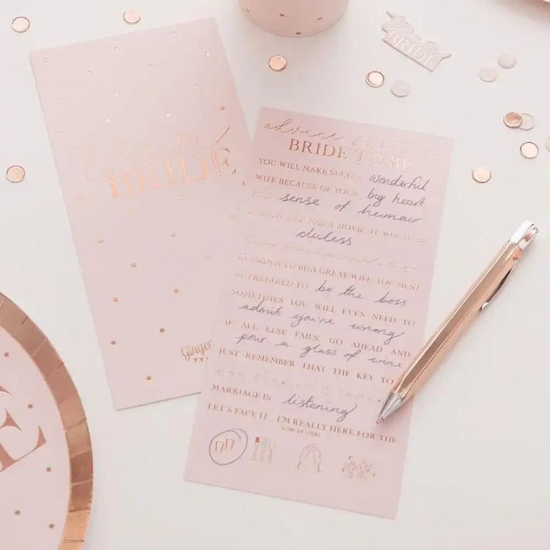 Blush Hen Advice Cards (x10) Hen Party