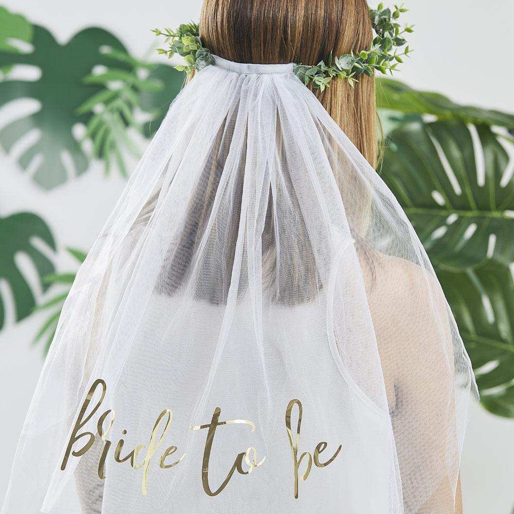 Botanical Eucalyptus Bridal Crown With Veil Hen Party