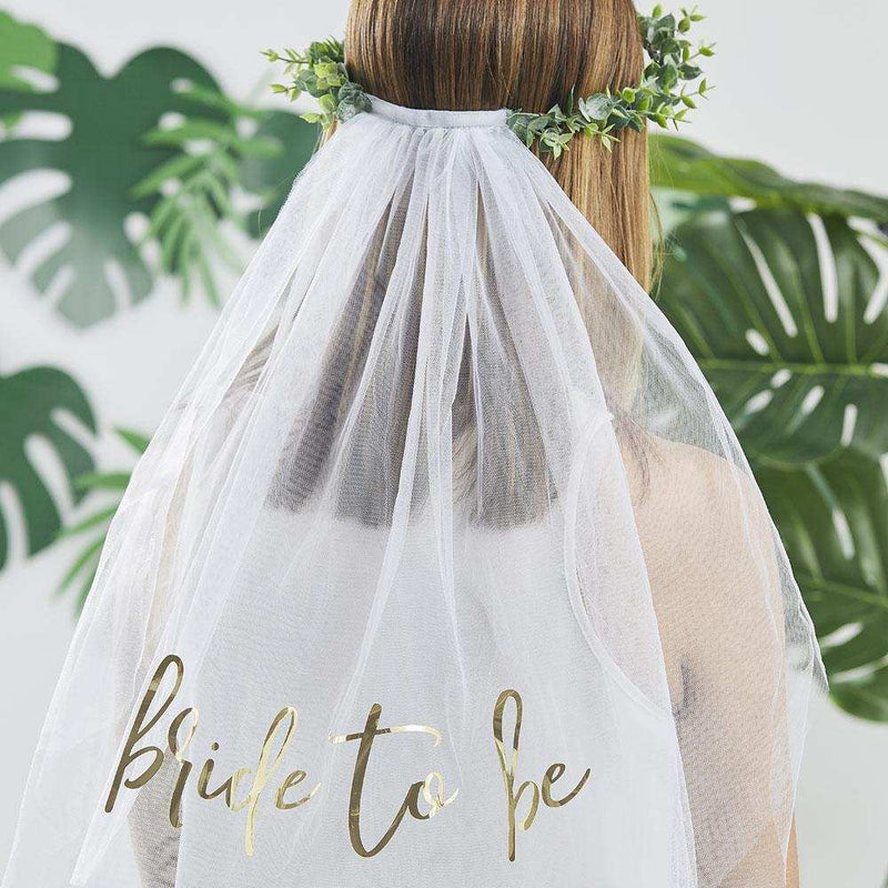 Botanical Eucalyptus Bridal Crown With Veil Hen Party