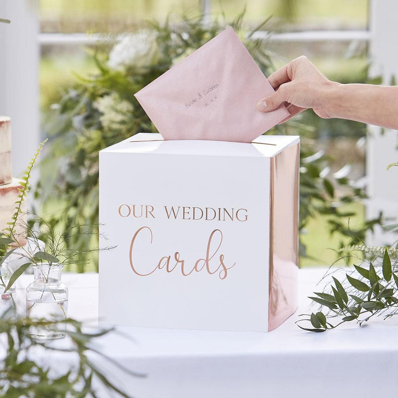 Botanical Rose Gold Card Box