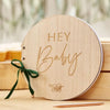 Botanical Wooden Hey Baby Guest Book Baby Shower