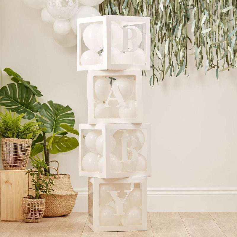 Botanical Baby Pop up Baby Balloon Blocks (x4) Baby Shower
