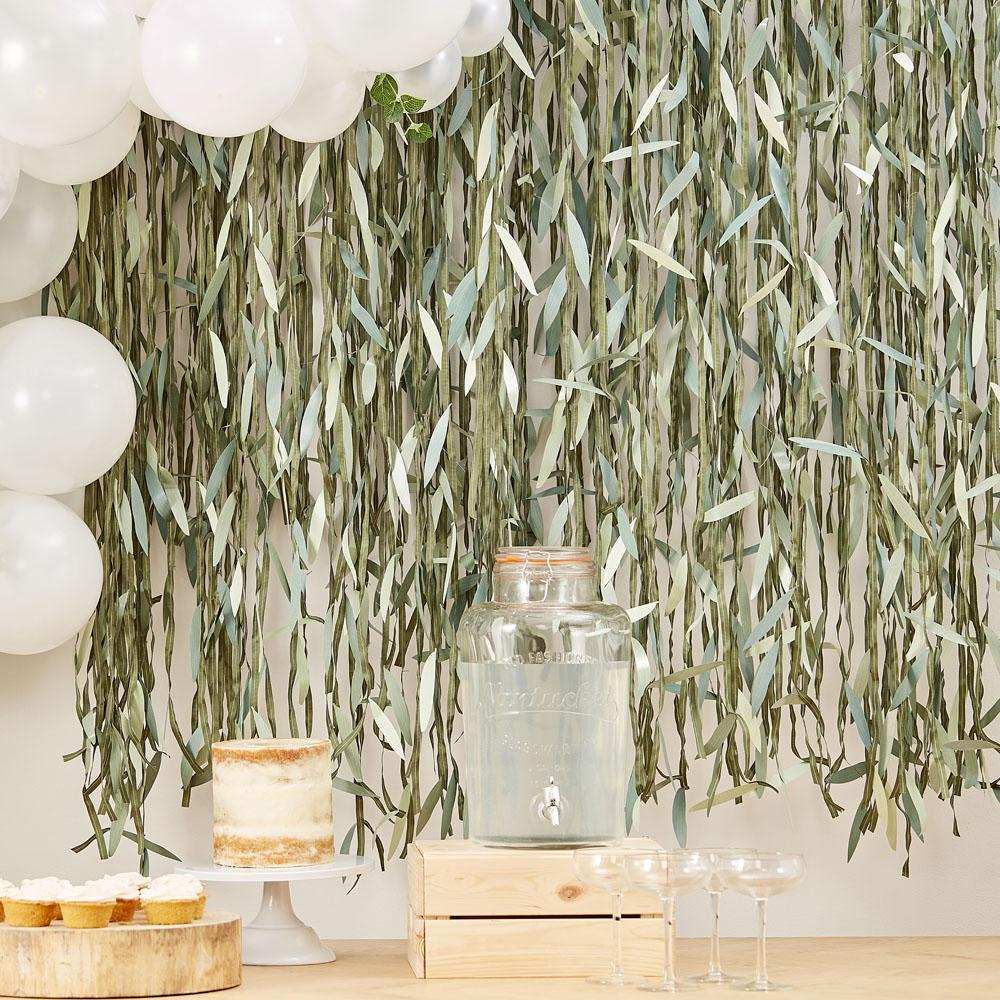 Botanical Leaf Ribbon Backdrop General Party