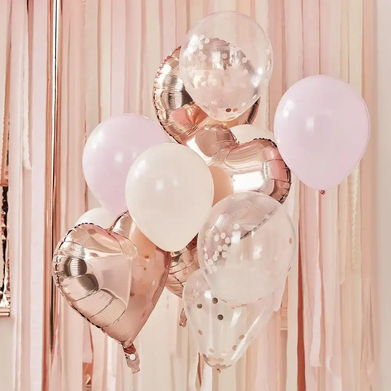 Rose Gold And Blush Balloon Bundle Personalised Balloons